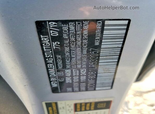 WDDWF8DB1LR532057 2020 MERCEDES-BENZ C Silver Vista del compartimento del motor