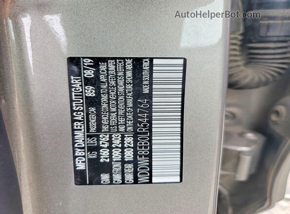 WDDWF8EB0LR544764 2020 MERCEDES-BENZ C Gray Vista del compartimento del motor