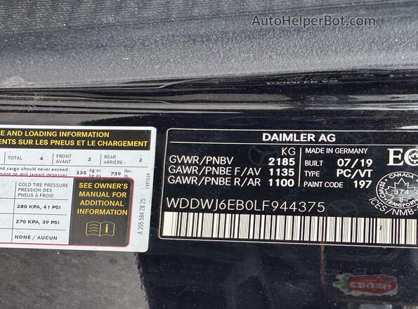 WDDWJ6EB0LF944375 2020 MERCEDES-BENZ AMG C 43 Black Engine compartment view