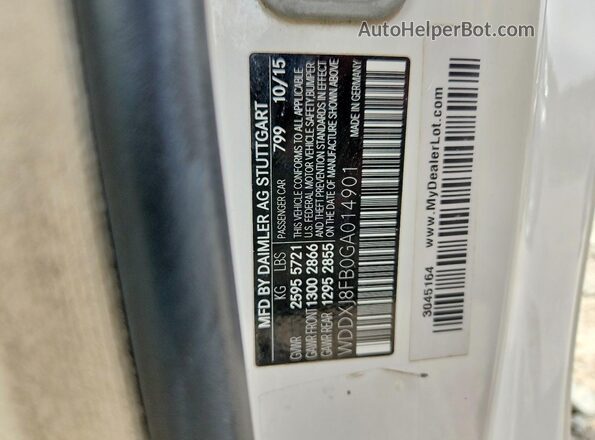 WDDXJ8FB0GA014901 2016 MERCEDES-BENZ S White 