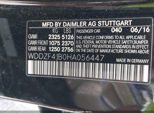WDDZF4JB0HA056447 2017 MERCEDES-BENZ E-CLASS Black 