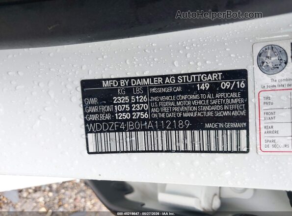 WDDZF4JB0HA112189 2017 MERCEDES-BENZ E-CLASS White Շարժիչի բաժամունքի տեսք
