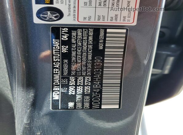 WDDZF4JB4HA031390 2017 MERCEDES-BENZ E Gray Շարժիչի բաժամունքի տեսք
