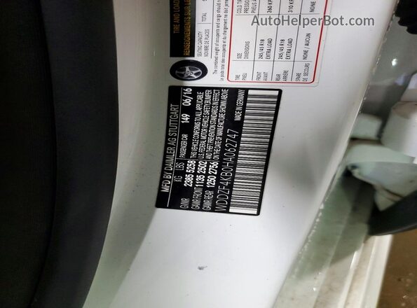 WDDZF4KB0HA062747 2017 MERCEDES-BENZ E White Vista del compartimento del motor