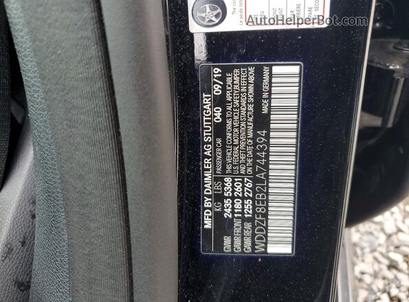 WDDZF8EB2LA744394 2020 MERCEDES-BENZ E Черный Вид подкапотного пространства