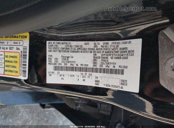 WF0DP3TH3G4115725 2016 FORD FOCUS RS Синий Вид подкапотного пространства