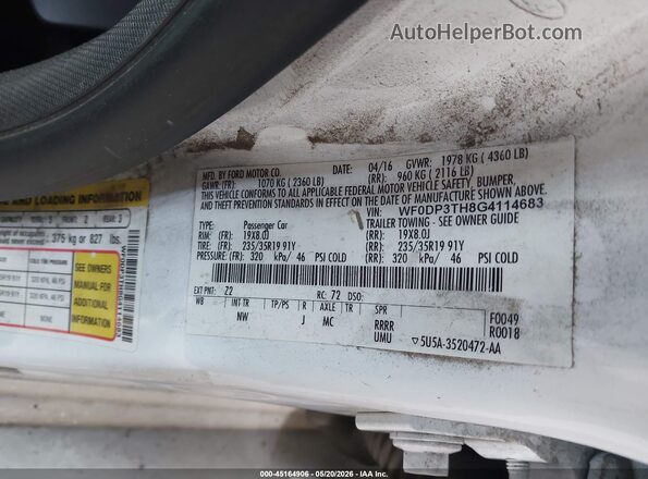 WF0DP3TH8G4114683 2016 FORD FOCUS RS Белый Вид подкапотного пространства