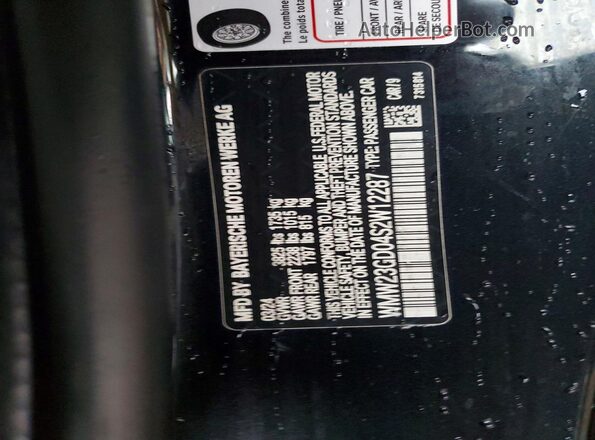 WMW23GD04S2W12287 2025 MINI COOPER Black Vista de la etiqueta del VIN