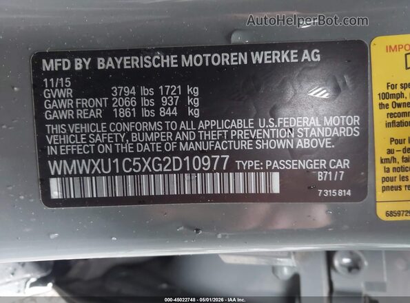 WMWXU1C5XG2D10977 2016 MINI HARDTOP Black Vista del compartimento del motor