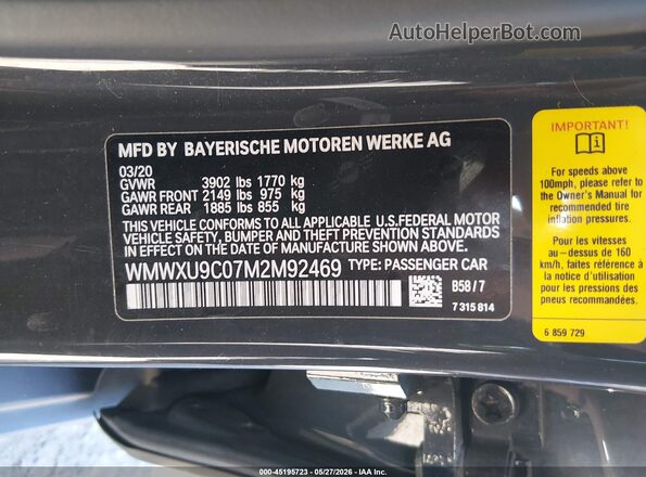 WMWXU9C07M2M92469 2021 MINI HARDTOP Gray Շարժիչի բաժամունքի տեսք
