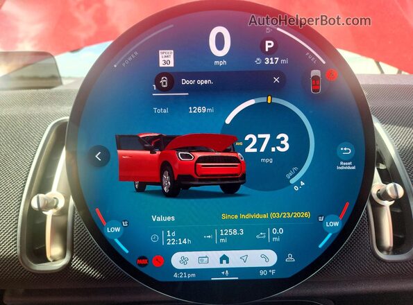 WMZ23GA00T7V31167 2026 MINI COUNTRYMAN Red Instrument cluster view