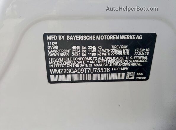 WMZ23GA09T7U75536 2026 MINI COUNTRYMAN White ძრავის განყოფილების ხედი