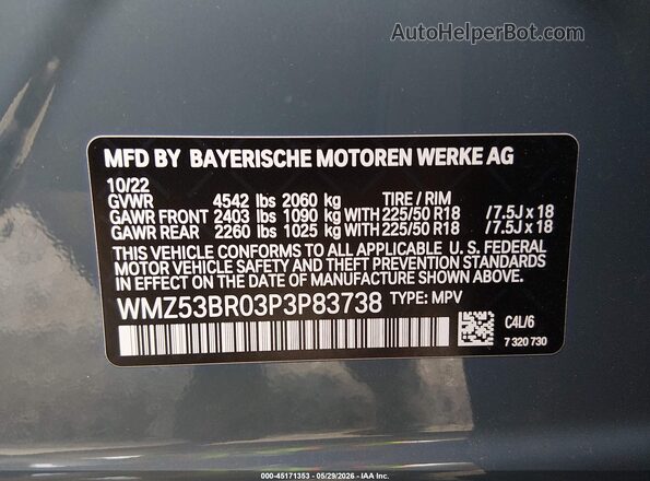 WMZ53BR03P3P83738 2023 MINI COUNTRYMAN Синий 