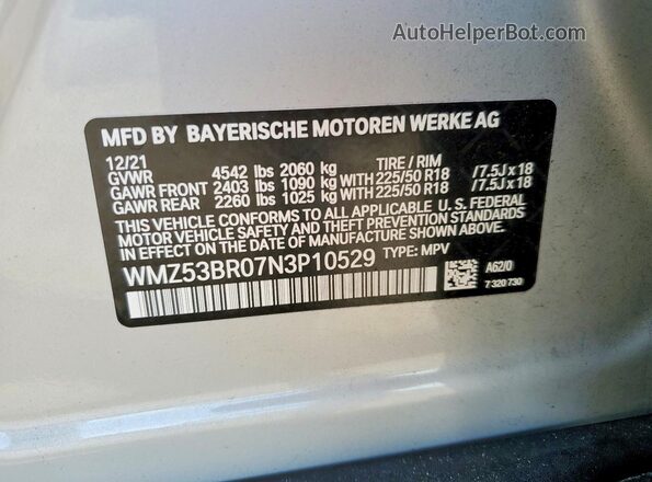 WMZ53BR07N3P10529 2022 MINI COOPER Gray ძრავის განყოფილების ხედი