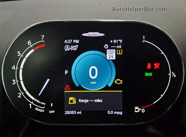 WMZ53BR0XP3P88483 2023 MINI COOPER Red Instrument cluster view