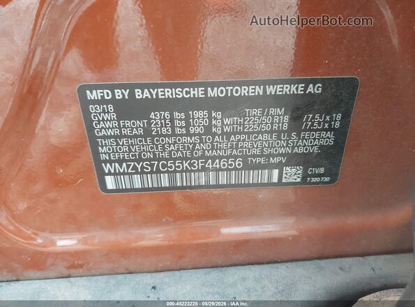 WMZYS7C55K3F44656 2019 MINI COUNTRYMAN Коричневый Вид подкапотного пространства