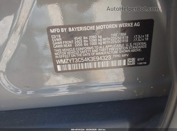 WMZYT3C54K3E94323 2019 MINI COUNTRYMAN Gray Widok komory silnika