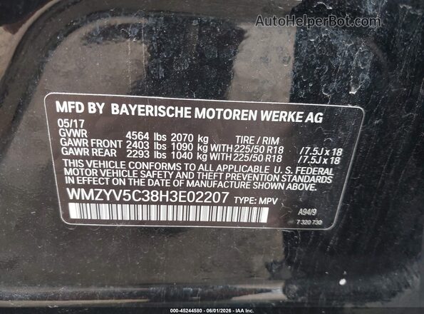 WMZYV5C38H3E02207 2017 MINI COUNTRYMAN Black Вид підкапотного простору