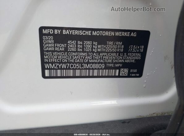 WMZYW7C05L3M08809 2020 MINI COUNTRYMAN Белый 