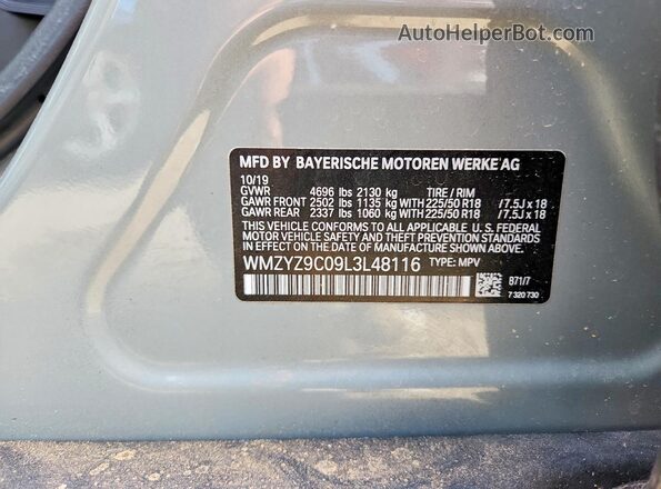 WMZYZ9C09L3L48116 2020 MINI COOPER Gray 