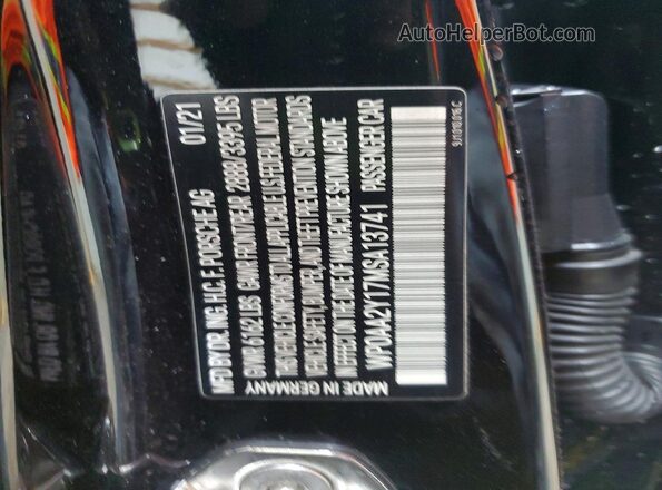 WP0AA2Y17MSA13741 2021 PORSCHE TAYCAN Blue VIN կոդի պիտակի տեսք