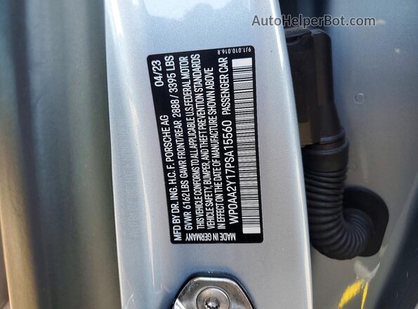 WP0AA2Y17PSA15560 2023 PORSCHE TAYCAN Серебряный Вид подкапотного пространства