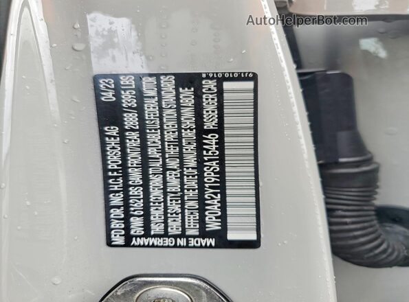 WP0AA2Y19PSA15446 2023 PORSCHE TAYCAN Gray ძრავის განყოფილების ხედი