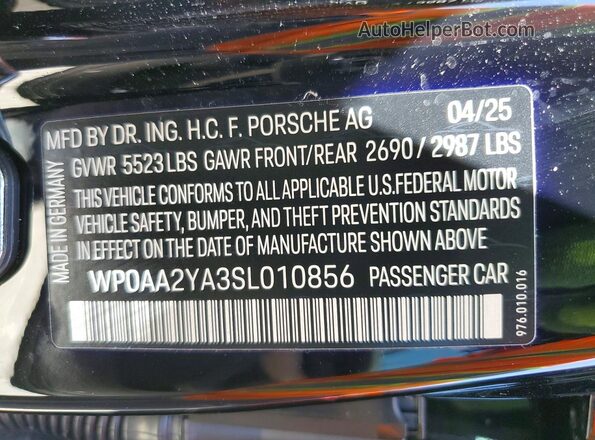 WP0AA2YA3SL010856 2025 PORSCHE PANAMERA Charcoal Vista del compartimento del motor