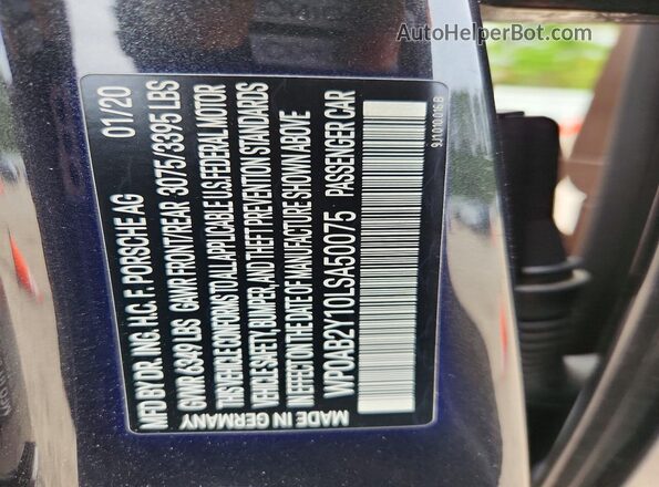 WP0AB2Y10LSA50075 2020 PORSCHE TAYCAN Gray Engine compartment view