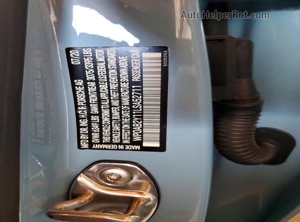 WP0AB2Y11LSA52711 2020 PORSCHE TAYCAN Синий Вид подкапотного пространства