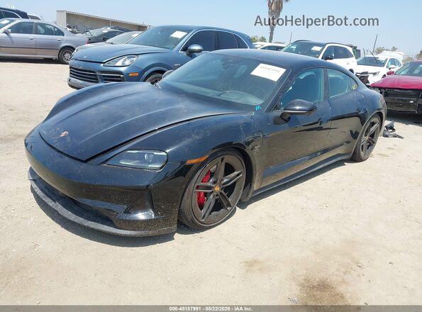WP0AB2Y14SSA41779 2025 PORSCHE TAYCAN Black Առջևի ձախ երեք քառորդ տեսարան