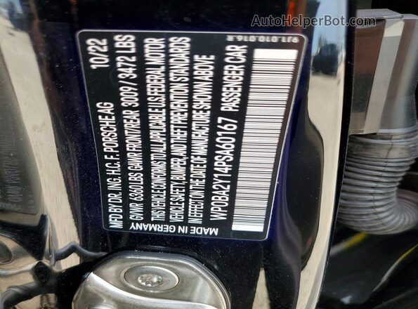 WP0BA2Y14PSA60167 2023 PORSCHE TAYCAN Black Engine compartment view