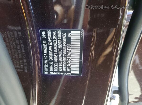 WP1AA2A23HKA84388 2017 PORSCHE CAYENNE Brown 