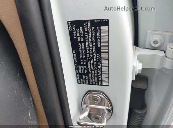 WP1AA2A50RLB13383 2024 PORSCHE MACAN White ძრავის განყოფილების ხედი