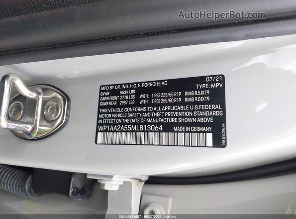 WP1AA2A55MLB13064 2021 PORSCHE MACAN Gray 
