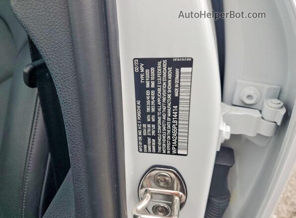 WP1AA2A55PLB14414 2023 PORSCHE MACAN Белый Вид наклейки с VIN-кодом