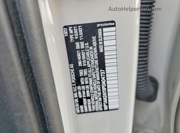 WP1AA2AYXPDA04737 2023 PORSCHE CAYENNE Gray VIN კოდის სტიკერის ხედი