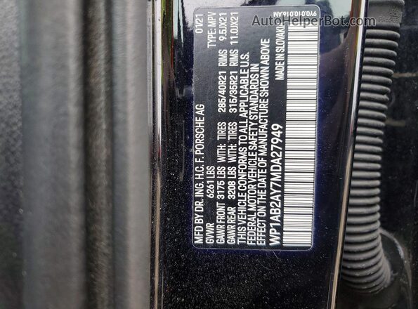 WP1AB2AY7MDA27949 2021 PORSCHE CAYENNE Black 
