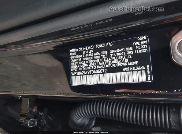 WP1BA2AY9TDA35072 2026 PORSCHE CAYENNE Black 