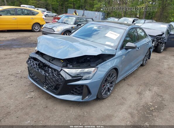 WUAGWDGY3SA909883 2025 AUDI RS3 Gray Առջևի ձախ երեք քառորդ տեսարան