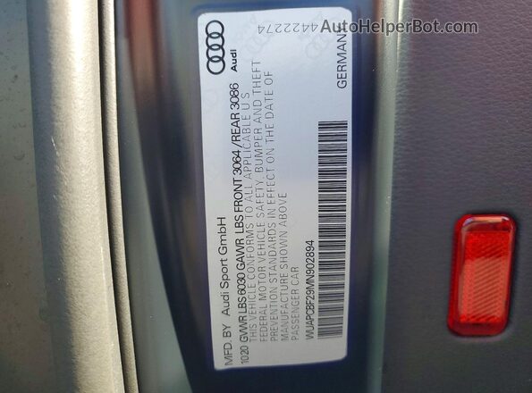 WUAPCBF29MN902894 2021 AUDI RS7 Black Vista del compartimento del motor