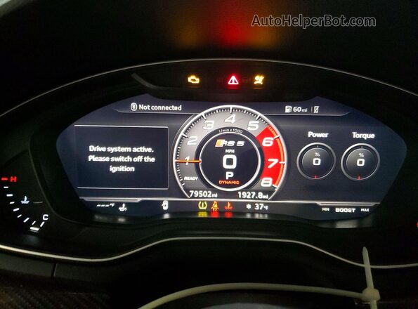 WUAPWAF57JA902634 2018 AUDI RS5 Black Vista del cuadro de instrumentos