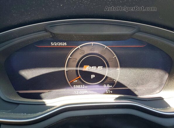 WUARWAF5XJA902264 2018 AUDI RS5 Gray Widok zestawu wskaźników