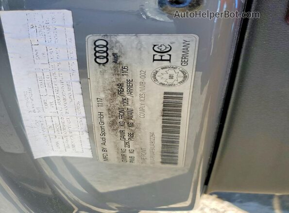 WUARWAF5XJA902264 2018 AUDI RS5 Gray Widok naklejki z numerem VIN