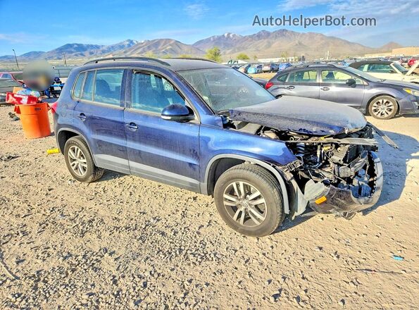 WVGAV7AX5GW555944 2016 VOLKSWAGEN TIGUAN Blue Delantero derecho