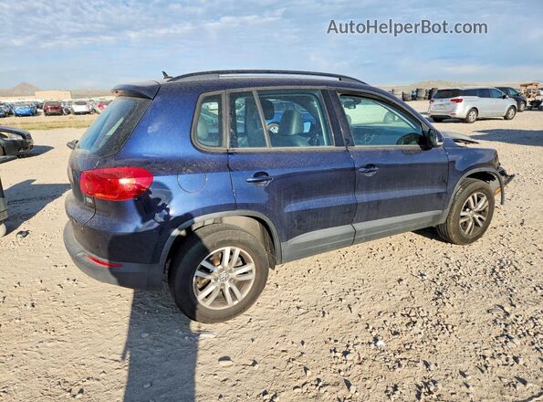 WVGAV7AX5GW555944 2016 VOLKSWAGEN TIGUAN Blue Trasero derecho
