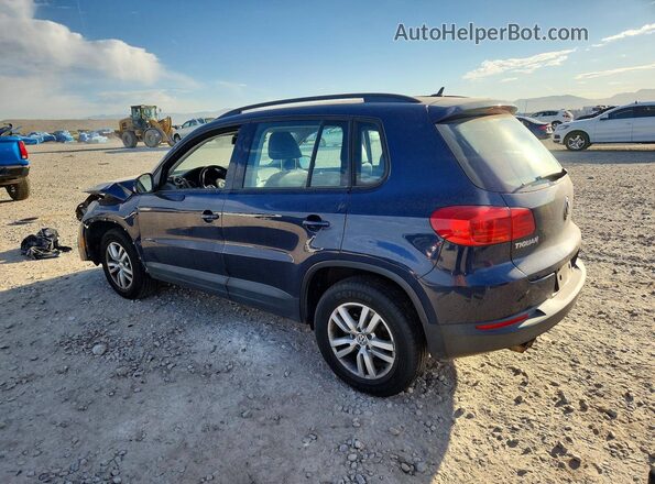 WVGAV7AX5GW555944 2016 VOLKSWAGEN TIGUAN Blue Trasero izquierdo