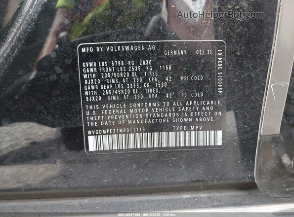 WVGDMPE21MP011719 2021 VOLKSWAGEN ID.4 Черный Вид подкапотного пространства