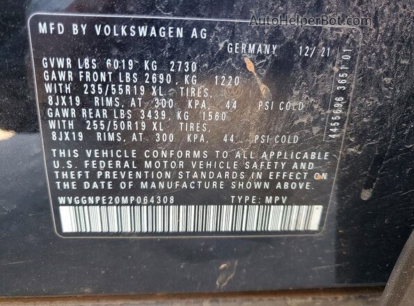 WVGGNPE20MP064308 2021 VOLKSWAGEN ID.4 Black 
