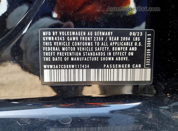 WVW3A7CD8RW117434 2024 VOLKSWAGEN GTI Black 